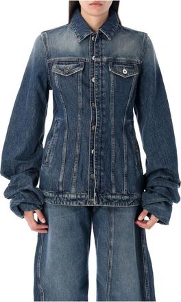 Jean Paul Gaultier Vintage Blauwe Denim Jack Oversized Fit - Dames - Spijkerjassen - Blauw - XS - Denim - Jassen