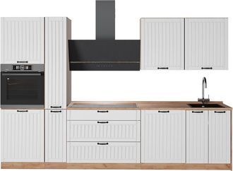 Vicco Mueble De Cocina Fame-line, Blanco Casa De Campo/roble Dorado, 310 Cm, Et Roble, Vicco
