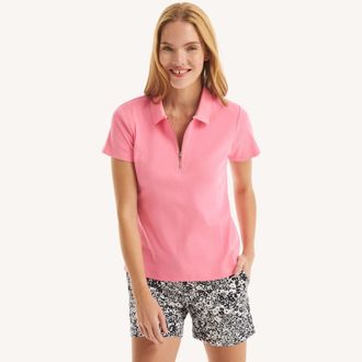 Nautica Womens Zip-Up Polo