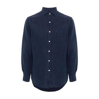 Polo Ralph Lauren Long Sleeve Shirt - Heren - Casual Overhemden - Blauw - L - Linnen - Overhemden
