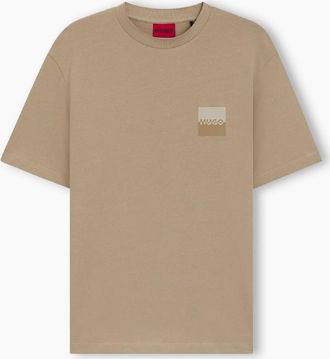 HUGO BOSS Mens Split Logo T Shirt - Cream - Size: 34