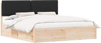 vidaXL Estructura De Cama Con Cabecera Tapizada Negro 200 X 200 Cm Vidaxl