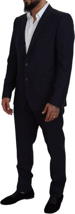Dolce & Gabbana Mens Blue Single Breasted 2 Piece Martini Suit Virgin Wool