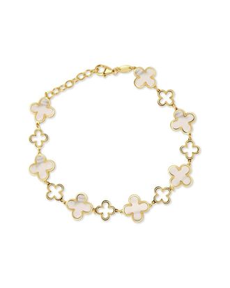 Italian Gold, Inc 14K Mother Of Pearl Station Chain Bracelet