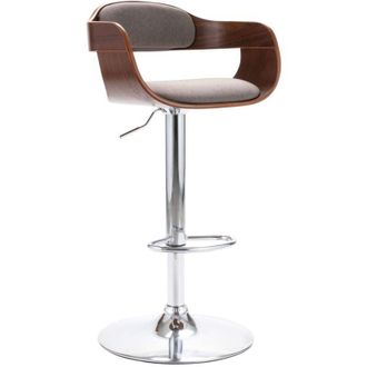 vidaXL Vidaxl - Taburete de cocina madera contrachapada y tela gris taupe