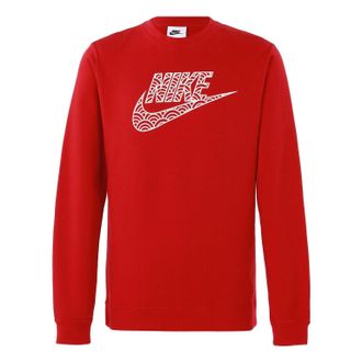 Nike Mens Nike Logo Casual Sports Round Neck Pullover Red DR7829-687