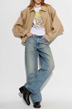 Ganni T-shirt With Print, Womens, White