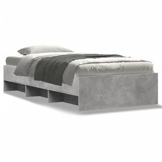Berkfield Home Bed Frame without Mattress Concrete Grey 100x200cm Engineered Wood | Size: 100x200 cm