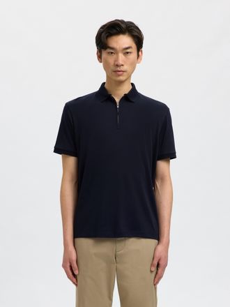 Selected SLHFAVE ZIP SS POLO NOOS Baumwollmischung, regular fit