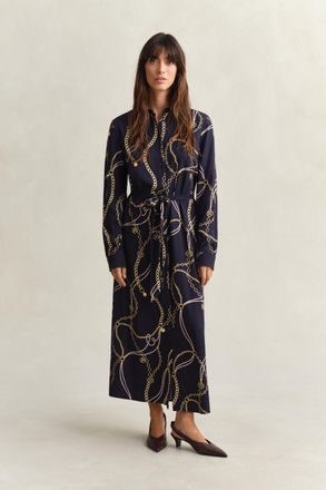 GANT Women Printed Shirt Dress (42) EVENING BLUE