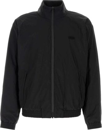 Ferragamo Mock-neck Zip Jacket - Heren - Zomerjassen - Zwart - L - Wol - Jassen