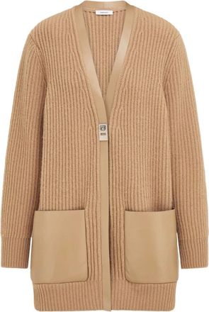 Ferragamo Vest met leren afwerking en gesp - Beige