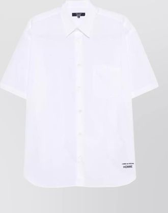 Comme Des Gar&ccedil;ons logo shirt straight cut collar short sleeves pocket