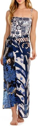 Agua Bendita Marine Pareo Cover-Up in Blue at Nordstrom