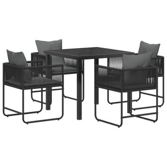 vidaXL Conjunto De Comedor De Jard&iacute;n 5 Pcs Negro Y Antracita Vidaxl