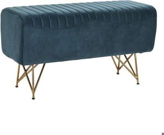 DKD Home Decor Bench - Metal - Turquoise - 90 x 31 x 47 cm