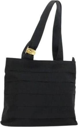 Ferragamo Pre-owned Tote Bags, female, Black, Size: ONE SIZE Pre-owned Canvas Tote Bag