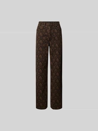 Rotate Straight Fit Jeans mit 5-Pocket-Design in Mittelbraun, Gr&ouml;&szlig;e 25