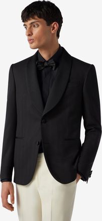 Corneliani Black 3D chevron wool tuxedo jacket