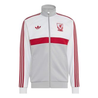 adidas Liverpool FC Track Top Asia Sizing White Grey KG2901