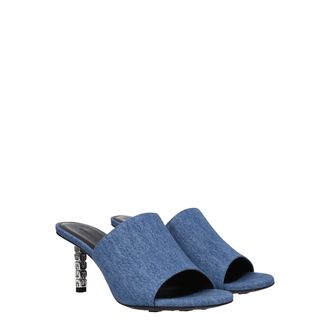 Givenchy Womens Blue Fabric Platform Sandals