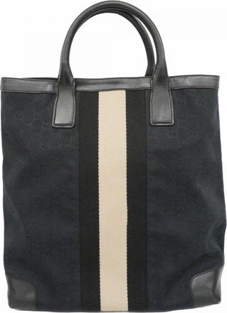 Gucci Black Canvas Tote Bag (Pre-Owned)