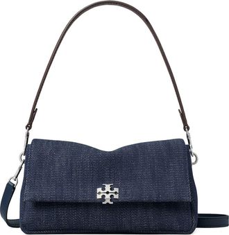 Tory Burch Small Charlie Denim Shoulder Bag in Midnight at Nordstrom