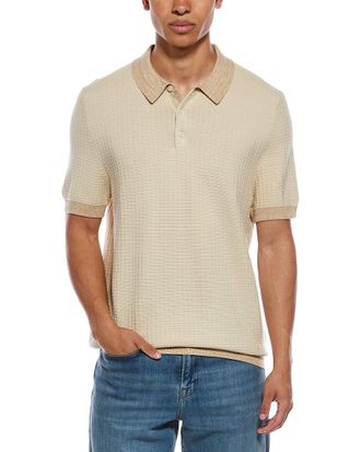 Scotch & Soda Marbled Rib Knit Polo Shirt