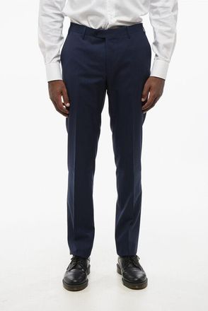 Corneliani CODE 4-Pocketed Virgin Wool Pants with Concealed Closure size 48