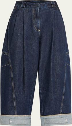 3.1 Phillip Lim Curved Wide-Leg Cropped Jeans