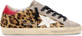 Golden Goose Beige Suede and Leopard Print Low-Top Sneakers