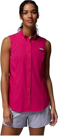 Columbia Tamiamitm Sleeveless Shirt Womens Sleeveless Guava Pink : 2XL, Polyester