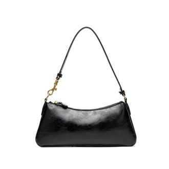 Generic Casual Womens Underarm Bag Handbag Versatile Single Shoulder Urban Minimalist(Black B)