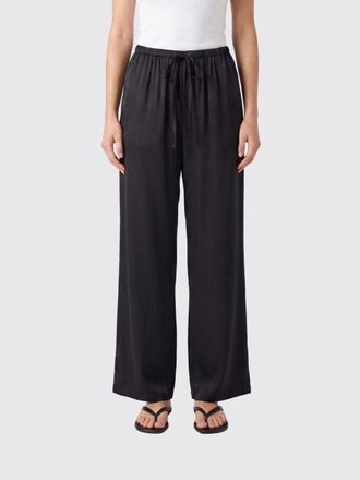 Alysi Straight Silk Trousers with Drawstring Waist