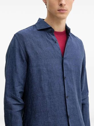 Joop Camicia a maniche lunghe in lino - Blu