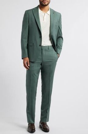 Jack Victor Esprit Solid Green Wool Twill Suit in Olive at Nordstrom Rack, Size 42 Long