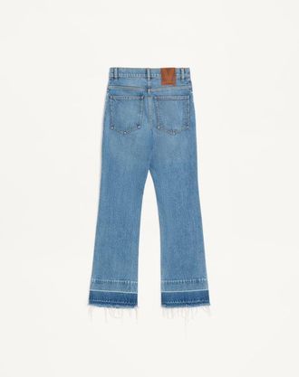 Valentino Pantaloni In Denim Ricamati Donna BLU 24