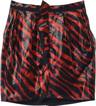 Isabel Marant Yelena Animal Print Mini Skirt in Red Polyester