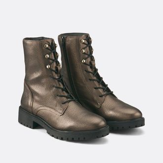 Geox Hoara leren laarzen met vetersluiting, ademend