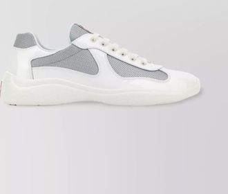 Prada two-tone leather and fabric america s cup sneakers