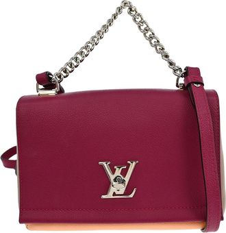 Louis Vuitton Lockme Ii Handbag Leather Purple Leather Handbag (Pre-Owned)