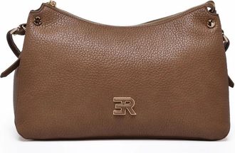 Ermanno Scervino Unity Shoulder Bag In Textured Taupe Polyurethane