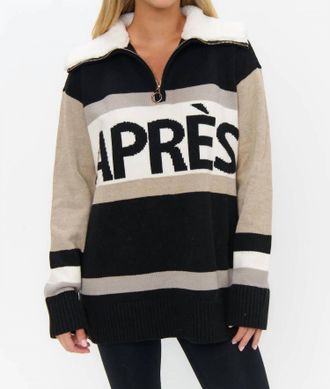Show me your Mumu Weston Half Zip Pullover In Apres Stripe Knit