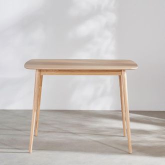 Maisons du monde Mesa de comedor alta de chapa de roble y fresno macizo 120 cm