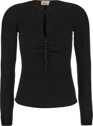 Isabel Marant Blouse met Lange Mouwen en Rechte Zoom - Dames - Longsleeves - Zwart - S - Tops