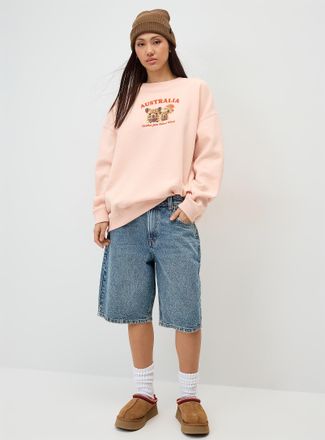 Twik Womens Oversized destination fleece sweatshirt