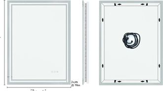 OEM Espejo De Ba&ntilde;o Iluminado Con Sensor T&aacute;ctil, 19,7 X 27,5 Pulgadas