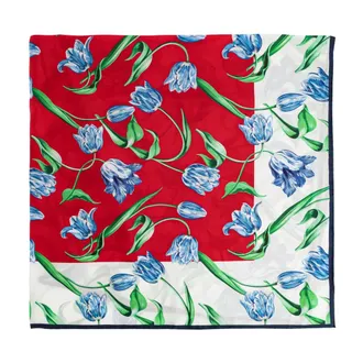 Kenzo Silky Scarves, unisex, Multicolor, Size: ONE SIZE Tulip Square Scarf