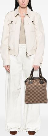 Celine Pre-owned Womens Logo Print Tote - Tan Textile - One Size