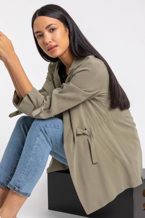 Roman Tie Waist Longline Jacket